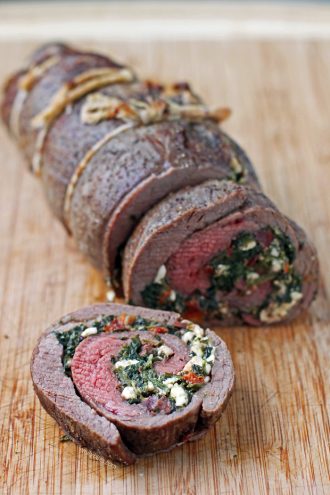 Greek Stuffed Flank Steak