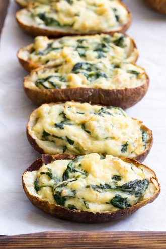 Spinach & Artichoke Twice Baked Potatoes