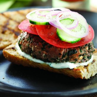Greek Bison Burger