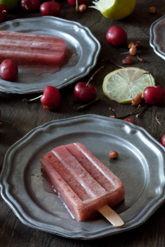 Cherry Lime Popsicles