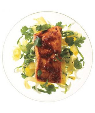 Red Curry Salmon with Pineapple Slaw