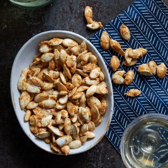 Garlic-Parmesan Roasted Pumpkin Seeds