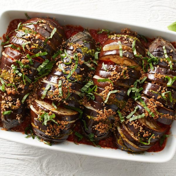 Hasselback Eggplant Parmesan