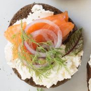 Smoked Salmon & Goat Cheese Flagel